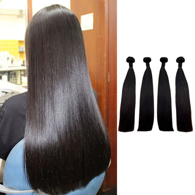 Indian Double Drawn Straight Human Hair 4 Bunldes
