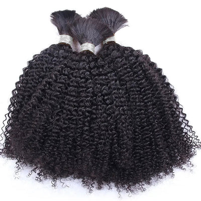 Kinky Curly Human Hair No Weft For Braiding 100% Raw Unprocessed Hair