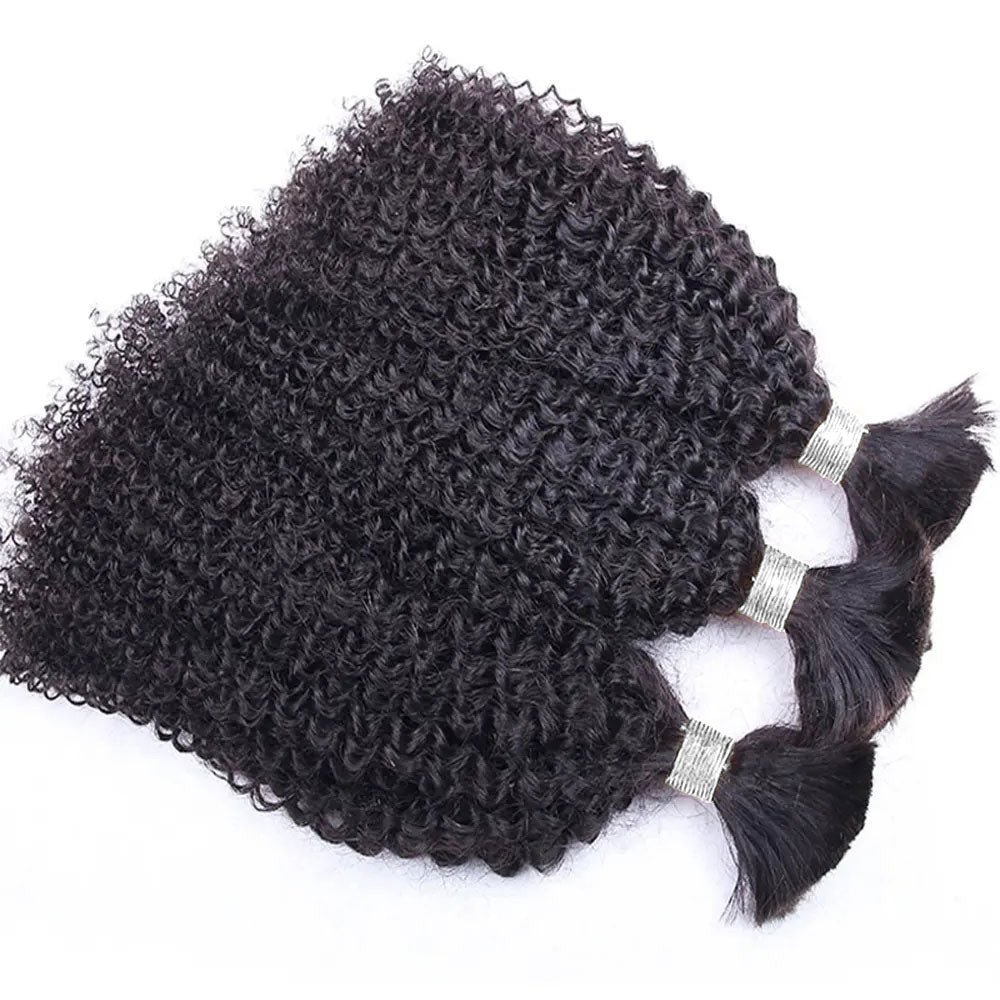 Kinky Curly Human Hair No Weft For Braiding 100% Raw Unprocessed Hair