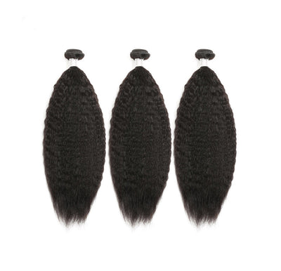 Peruvian Kinky Straight Human Hair 3 Bundles