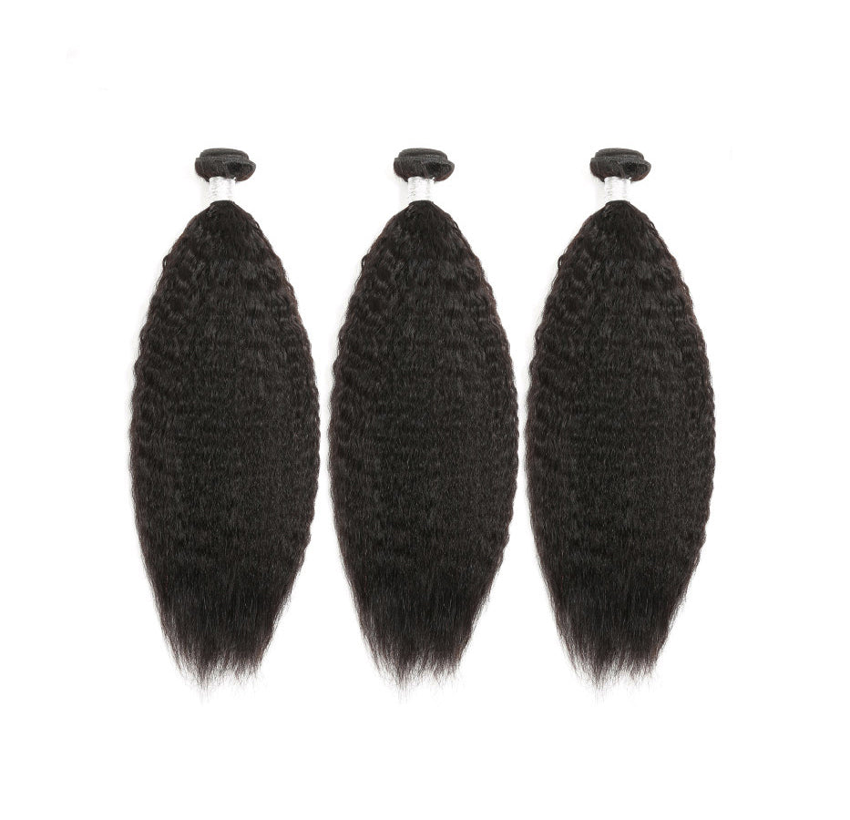 Peruvian Kinky Straight Hair 3 Bundles