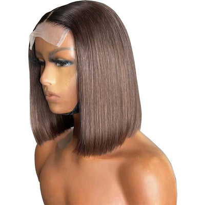Brown Wig Human Hair Short Bob Wig Straight Hairstyle 180% Density Colored Bob Wig
