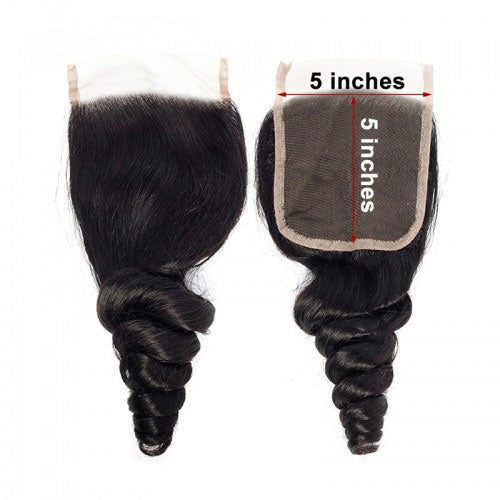 Peruvian Loose Wave Hair 5X5 Lace Closure