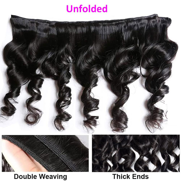 ✨ 3BUNDLES OF NWT BRAZILIAN LOOSE WAVE VIRGIN HAIR Unique Bargains Brazilian 3 Bundles Loose Wave 100% Human  main image 2