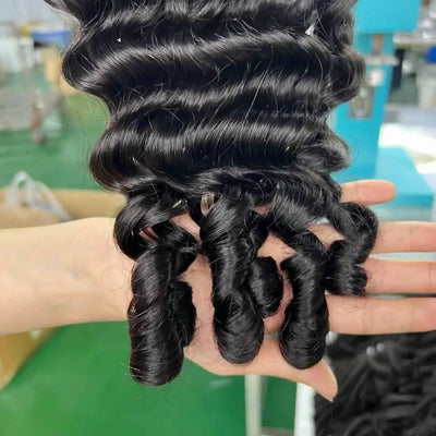 Modern Show Loose Deep Wave Curly With Spiral Ends 5x5 HD Transparent Lace Closure 100% Human Hair