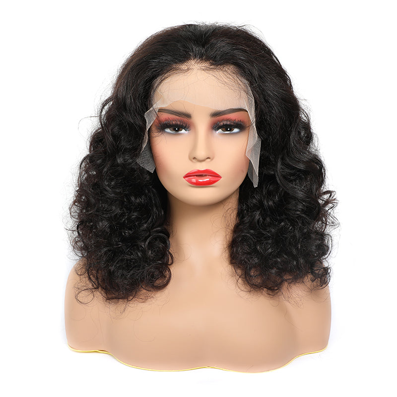Short Lace Front Wigs 16 Inch Loose Wave Wig Transparent Lace BOB Wig 200% Density