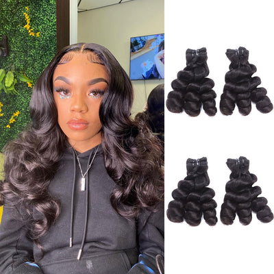 Malaysian Hair Loose Wave Double Drawn 4 Bundles