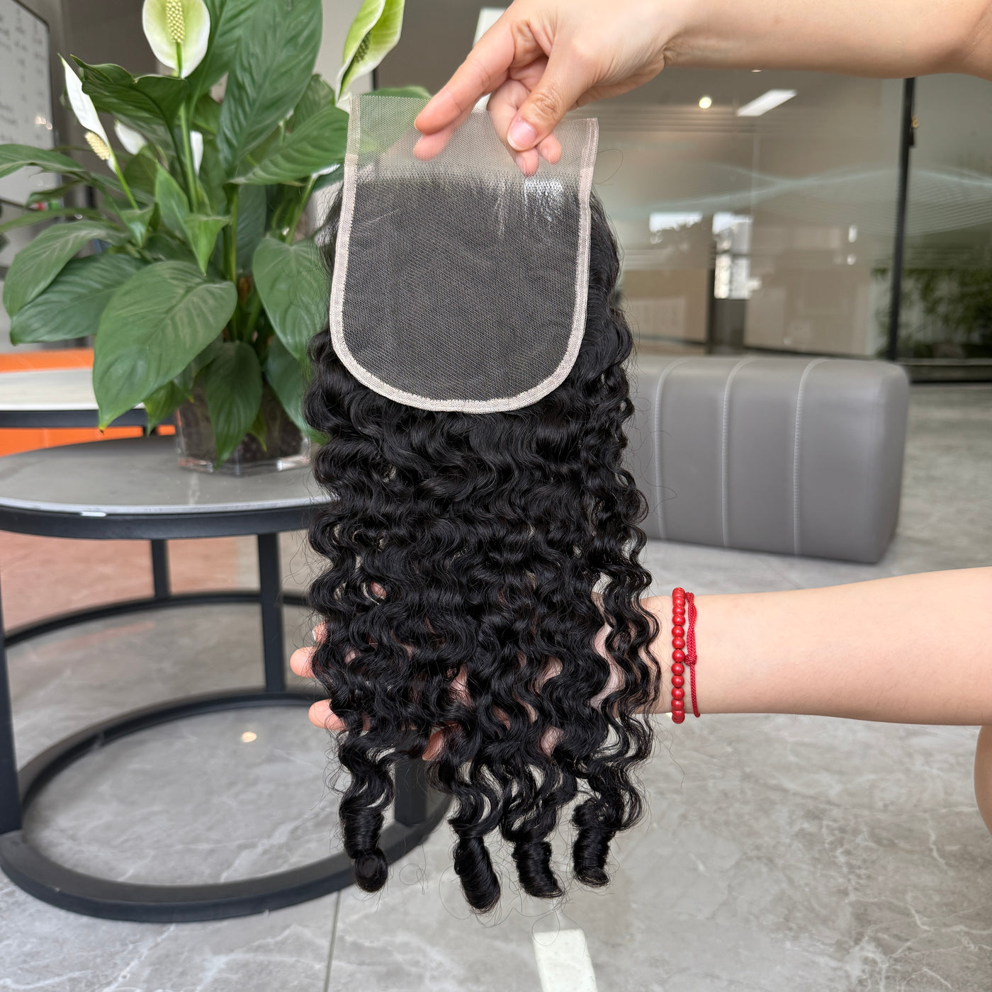 Modern Show Burmese Curly 5x5 HD Transparent Lace Closure Free Part With Baby Hair 100% Human Hair