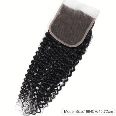 Modern Show Virgin Peruvian Curly Human Hair Swiss Lace Closure With Baby Hair