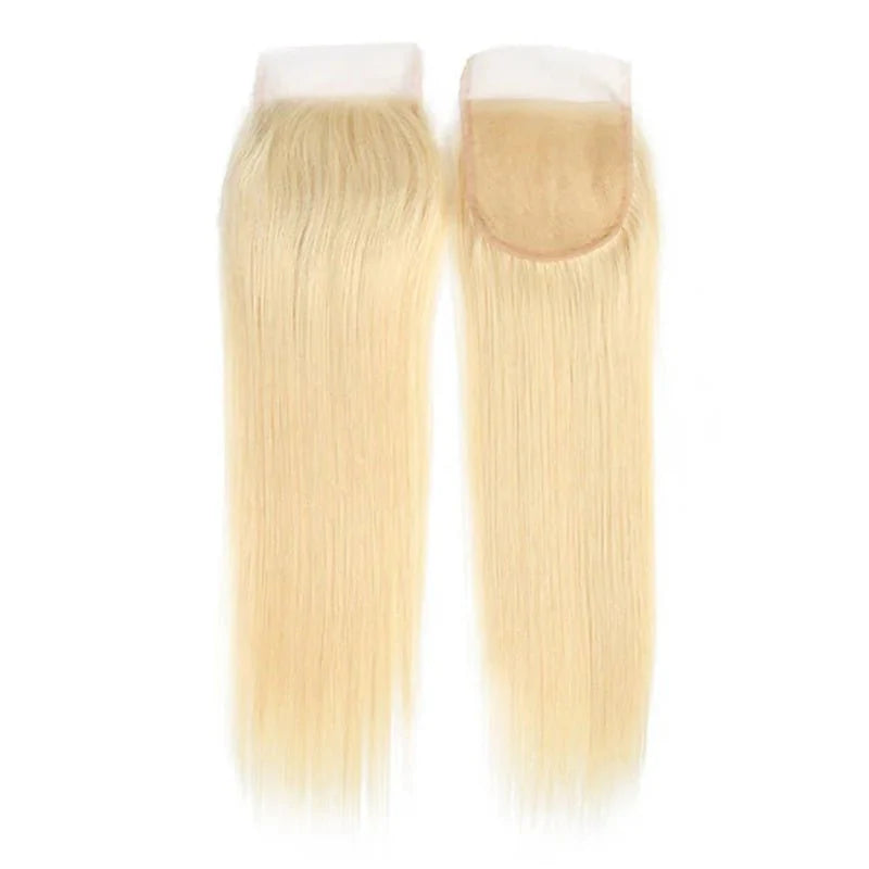 Modern Show 613 Blonde 4x4 HD Transparent Straight Lace Closure 100% Brazilian Human Hair Swiss Closure