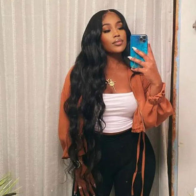 Peruvian Body Wave Human Hair 3 Bundles With 2X6 Closure