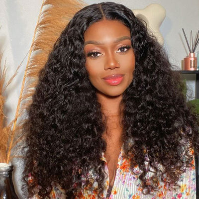 Peruvian Water Wave Human Hair 3 Bundles With 2X6 Closure