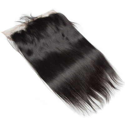 13x6 Frontal with 3 Human Hair Weave Bundles Straight 100% Unprocessed Virgin Human Hair