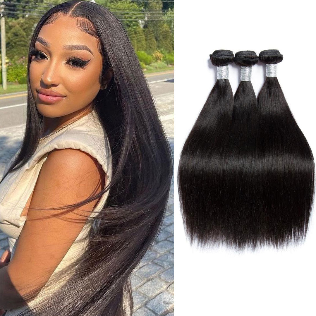 Modern Show 12A Grade 3 Bundles Brazilian Straight Natrural Black Virgin Remy Human Hair