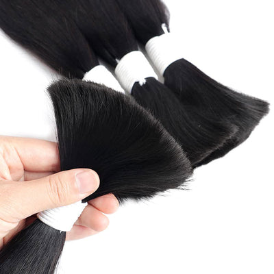 Modern Show Straight Black Double Drawn 100 Virgin Human Hair No Weft For Braiding