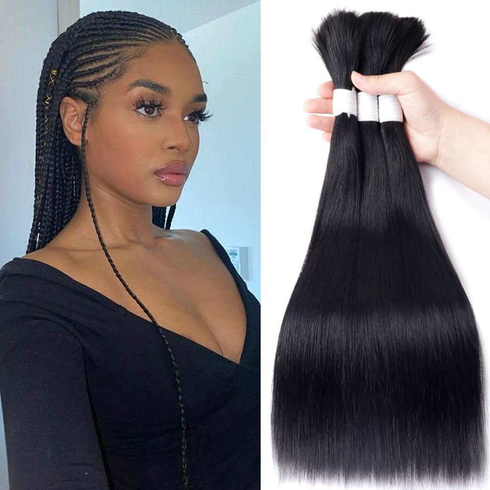 Modern Show Straight Black Double Drawn 100 Virgin Human Hair No Weft For Braiding