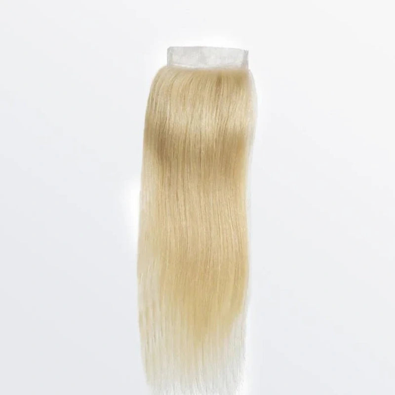 Modern Show 613 Blonde 4x4 HD Transparent Straight Lace Closure 100% Brazilian Human Hair Swiss Closure