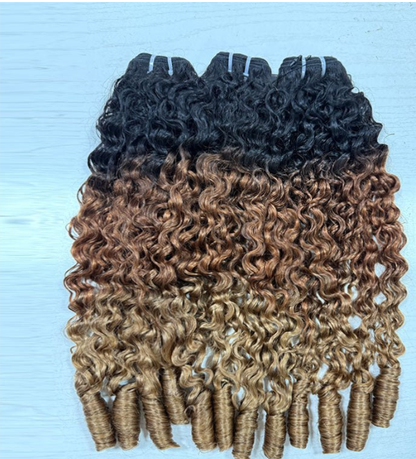 Modern Show T1B/30/27 Colored Ombre Bundles 1/3Pcs Burmese Curly Human Hair