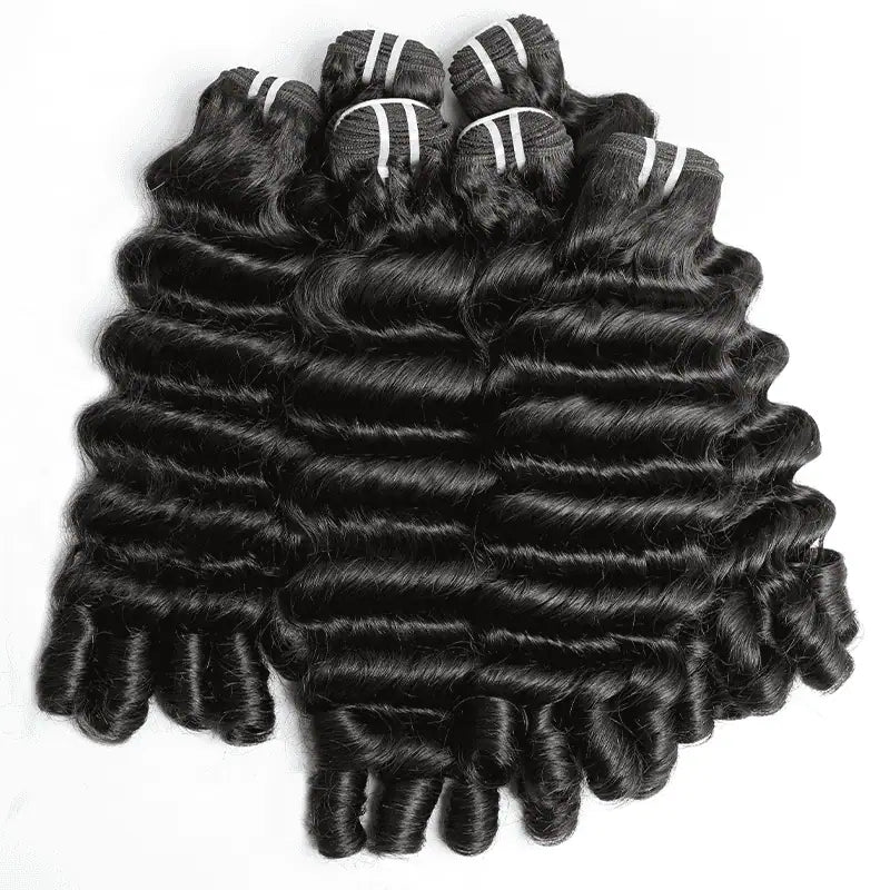 Modern Show Hair Natural Color 3 Bundles loose bouncy Curly With Sprial Ends Human Hair