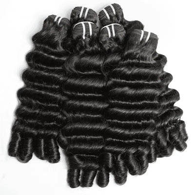 Modern Show Hair Natural Color 3 Bundles loose bouncy Curly With Sprial Ends Human Hair