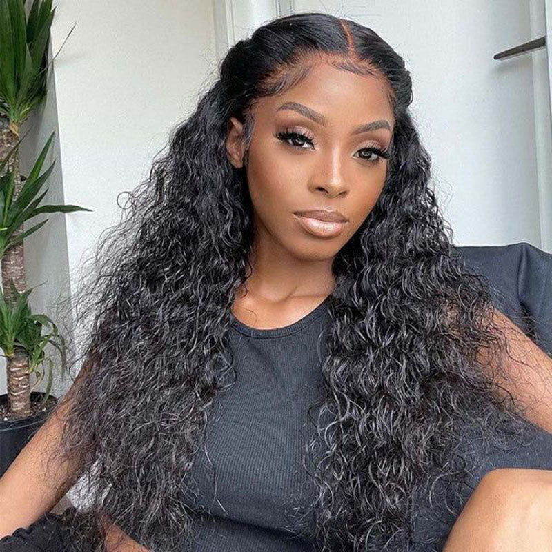 150 Density Water Wave Transparent 13x4 Lace Frontal Wigs  display picture 2