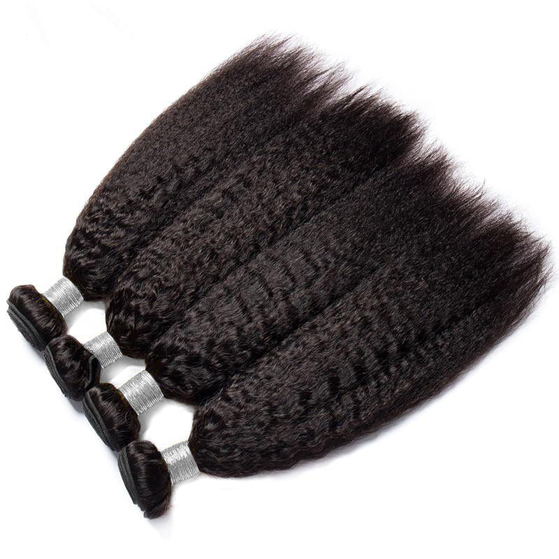 Peruvian Kinky Straight Hair 4 Bundles