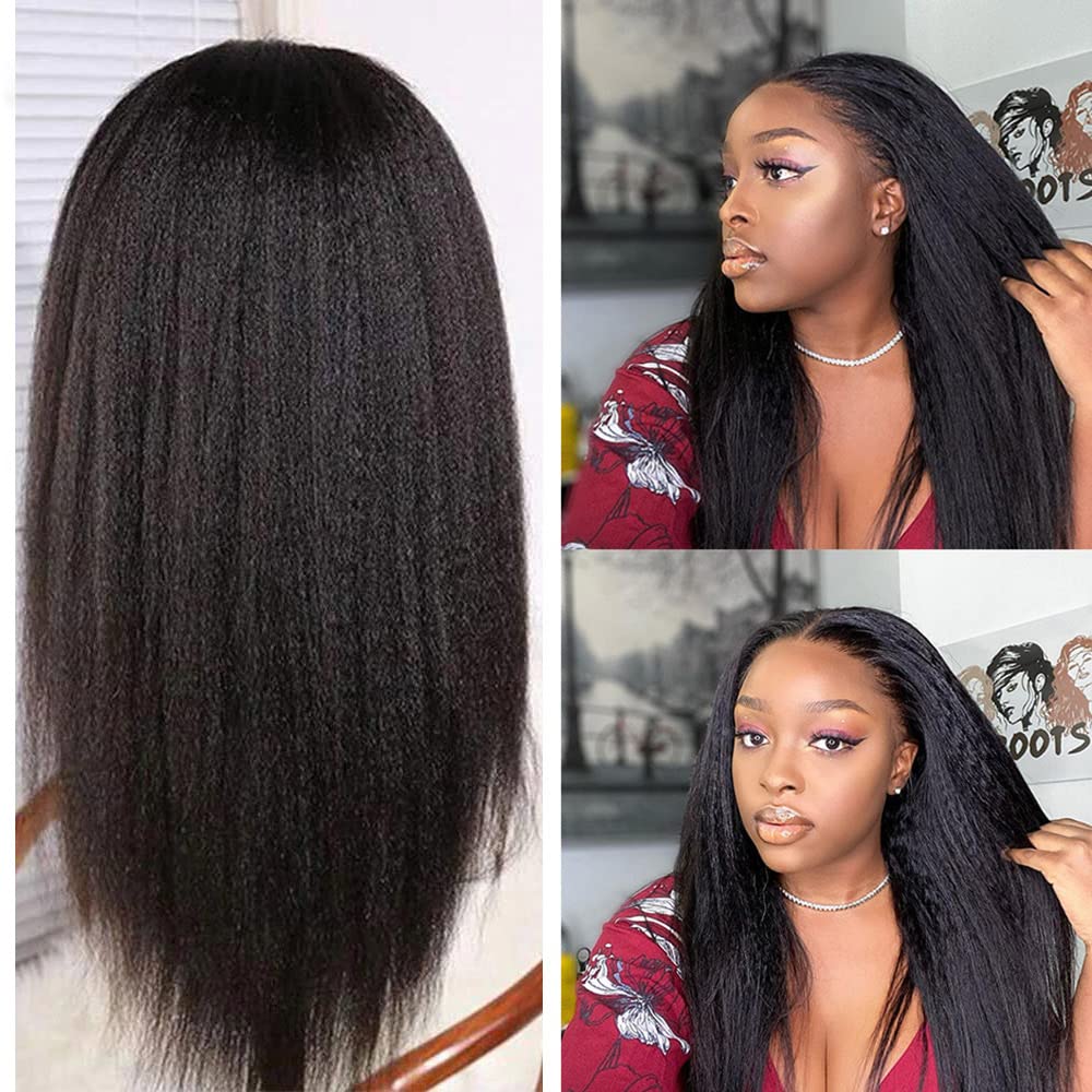 Modern Show Black Kinky Straight 5x5 HD Closure Wig Human Hair
