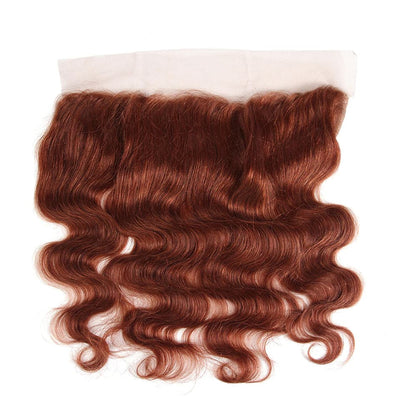 #33 Dark Auburn body wave 3 Bundles With 13x4 Lace Frontal 100% Human Hair