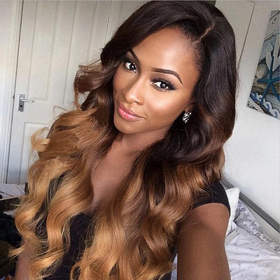 Brazilian Ombre 1b/4/27 Body Wave 4 Bundles with 4X4 Closure Virgin Human Hair