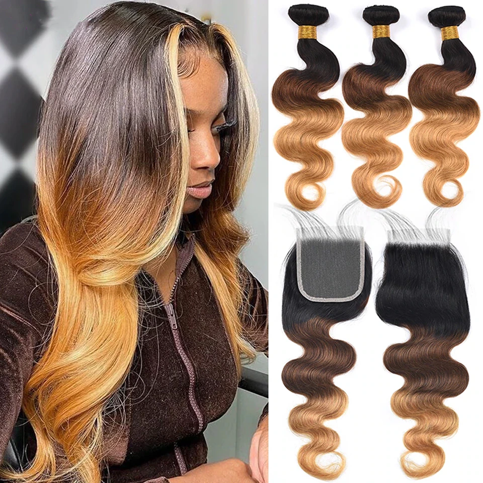 Bodywave #1b /#4/#27 Lacefront Wig 18 inches!! Ombre 4/27 Honey Blonde Lace Front Wig 18 Body Wave 150  main image 4