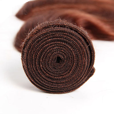 #33 Dark Auburn body wave 3 Bundles With 13x4 Lace Frontal 100% Human Hair