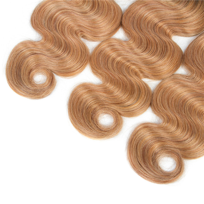 Ombre 1B/27 Body Wave 3 Bundles With 4x4 Closure pre Colored 100% Virgin Human Hair