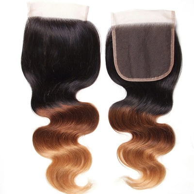 Brazilian Ombre 1b/4/27 Body Wave 4 Bundles with 4X4 Closure Virgin Human Hair
