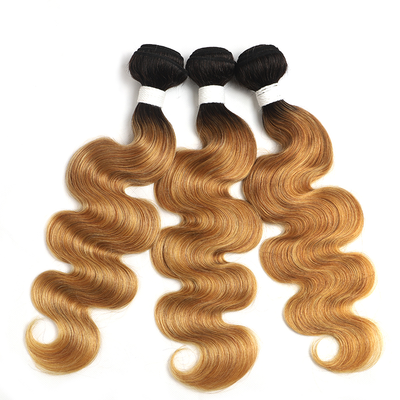 Ombre 1B/27 Body Wave 3 Bundles With 4x4 Closure pre Colored 100% Virgin Human Hair