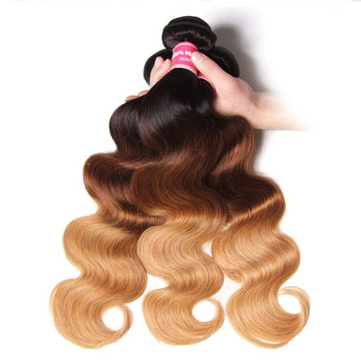 Brazilian Ombre 1b/4/27 Body Wave 4 Bundles with 4X4 Closure Virgin Human Hair