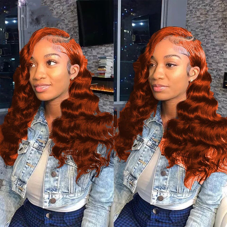 #350 Ginger Orange Loose Wave 4 Bundles With 4X4 Lace Closure 100% Remy Human Hair