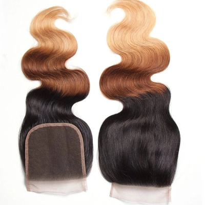 Brazilian Ombre 1b/4/27 Body Wave 4 Bundles with 4X4 Closure Virgin Human Hair