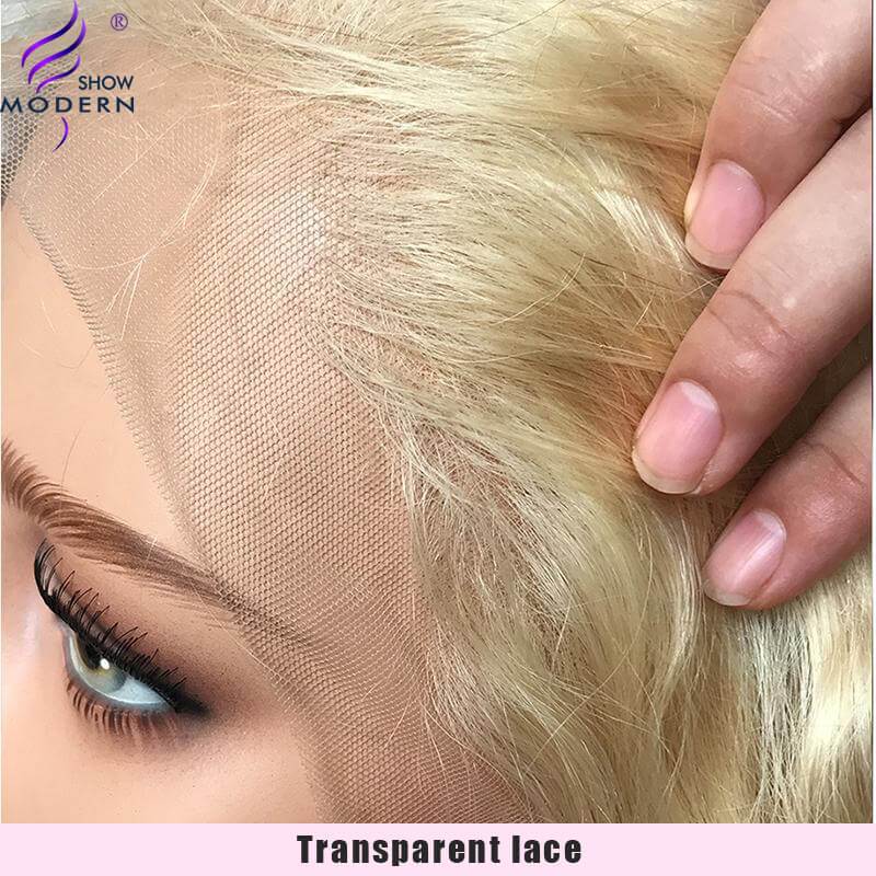 Modern Show Brazilian Straight 613 Blonde 13*6 Transparent Lace Front Human Hair Wigs For Women