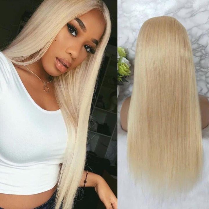 Brazilian Straight 613 Blonde 13*6 Transparent Lace Front  display picture 1