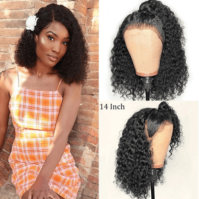 Modern Show 150 Density Modern Show Curly Bob 13X4 Frontal Wig With Pre Plucked Baby Hair Nautral Hairline Real Human Hair