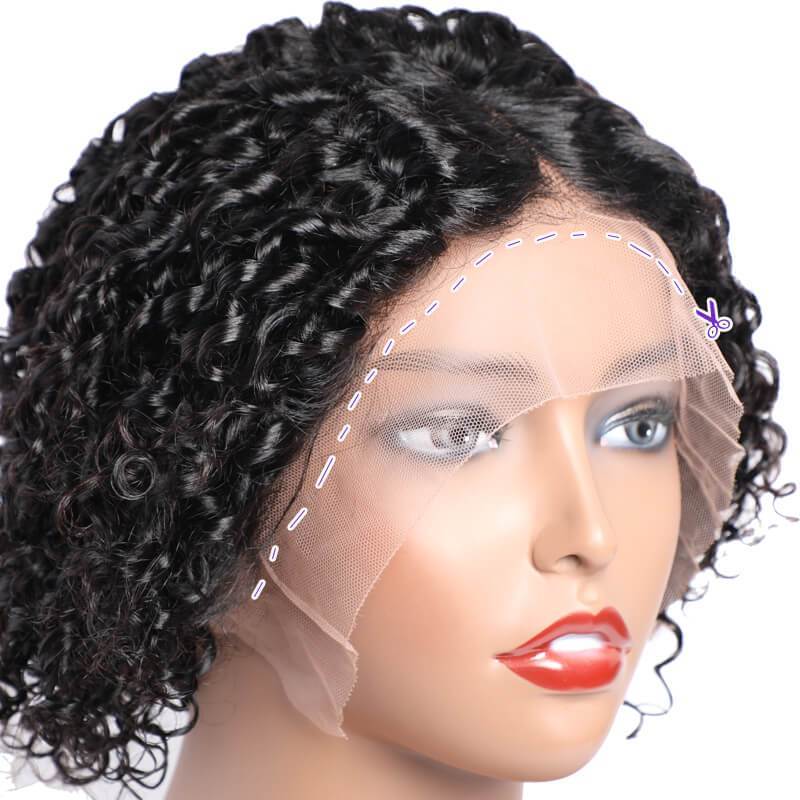 6x6 Wear and Go Glueless Lace Front Wig Human Hair 210% Density Deep Curly Bob 210% Classical Short Curly 6x5 Glueless Wigs Human Hair  main image 3