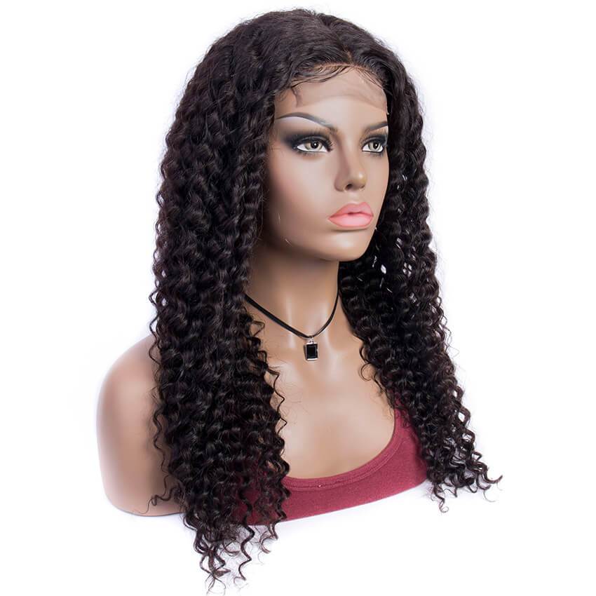Modern Show 4x4 Curly Lace Closure Wig with Baby Hair Brazilian Human Hair