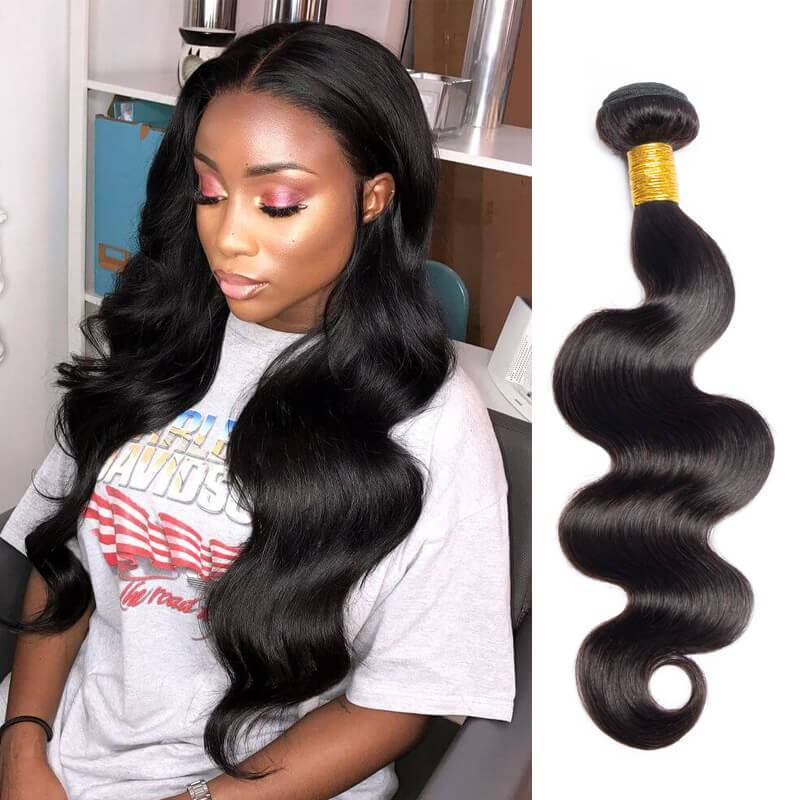 Modern Show Brazilian Body Wave Hair Weave 3 Bundles With 4x4 Lace Closure Natural Color Human Hair