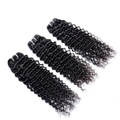 Modern Show 3pcs Brazilian Curly Hair Bundles With 4x4 Lace Closure With Baby Hair