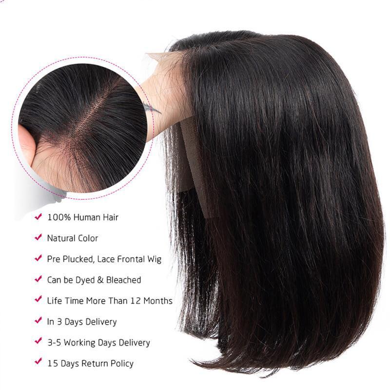 Breathable Bob Wig | Modern Show Light Bob Wig Real Human Hair Wig