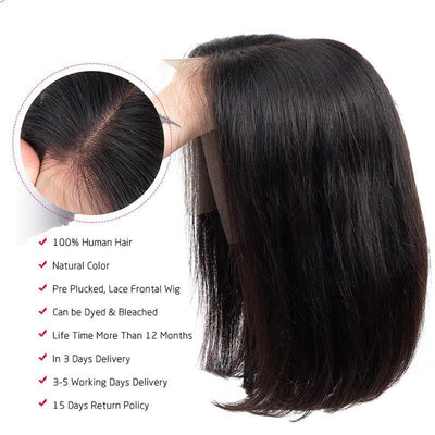 Breathable Bob Wig | Modern Show Light Bob Wig Real Human Hair Wig