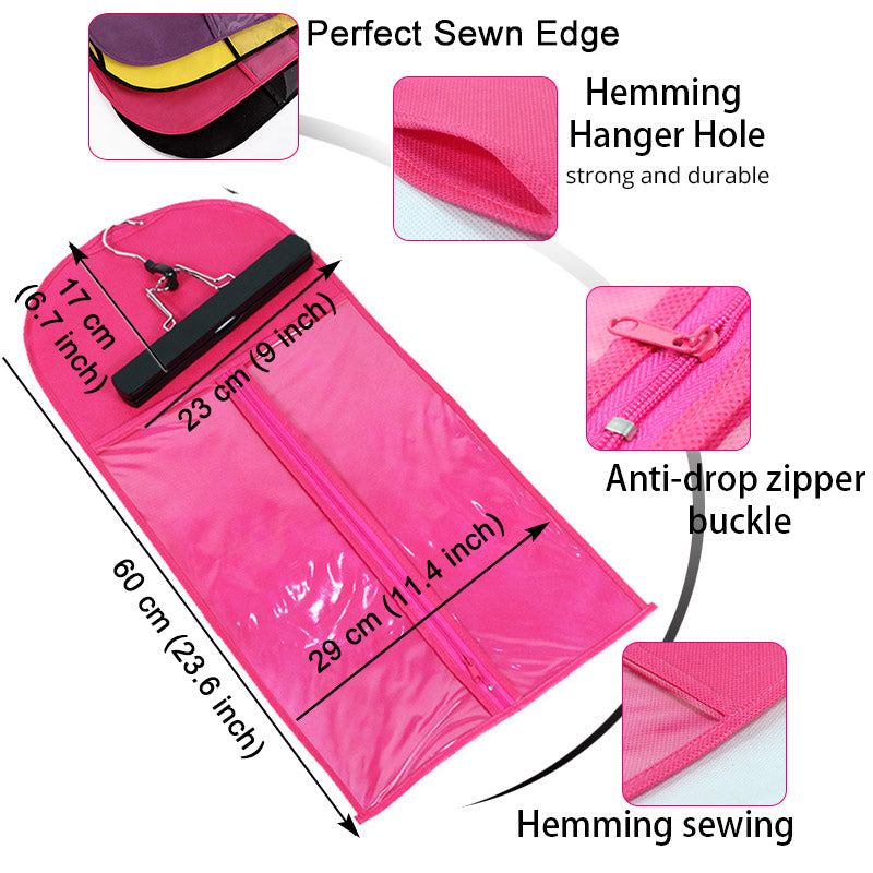 Hair Extension Storage Bag With Hanger Dust-proof Portable Suit With Zip For Wigs And Hairpieces