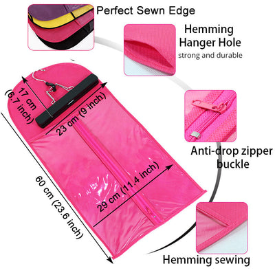 Hair Extension Storage Bag With Hanger Dust-proof Portable Suit With Zip For Wigs And Hairpieces