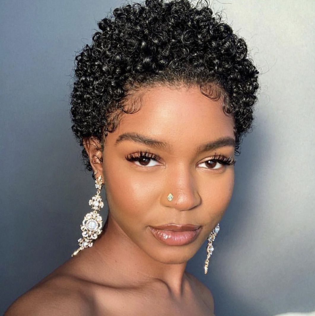 Modern Show Afro Kinky Curly Human Hair Wigs Glueless Pixie Cut Wig