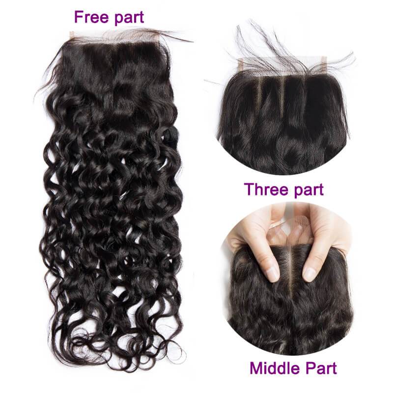 Modern Show 9A Brazilian 3 Bundles Water Wave With Lace Closure Wet And Wavy Virgin Hair 100 Human Hair Weave